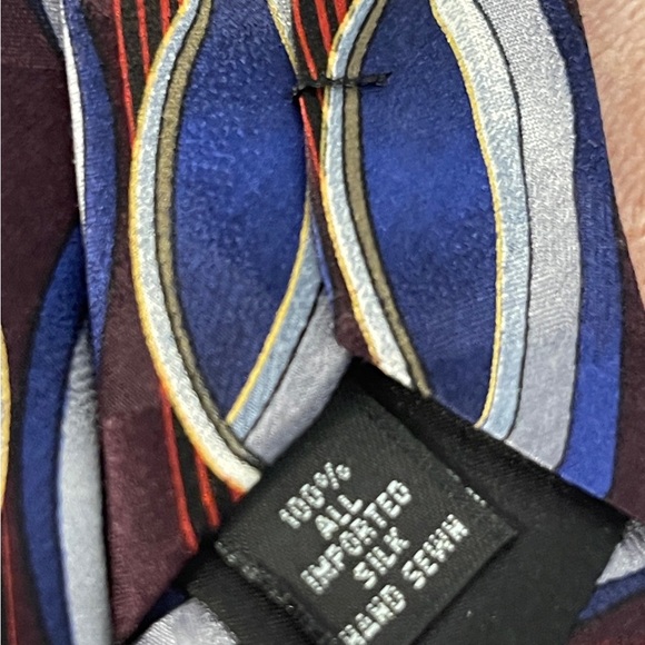 Stylish Blue and Brown Patterned Men's Tie - Picture 5 of 7